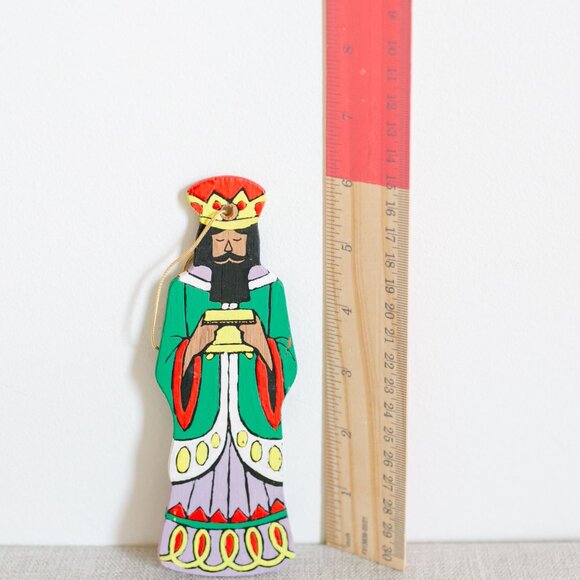 Vintage Nativity Hand Painted Wood Ornaments - Set of 7 with Mary, Jesus + More - Picture 3 of 8